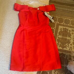 Halston Heritage Strapless Red Dress